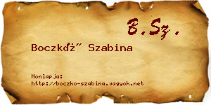 Boczkó Szabina névjegykártya