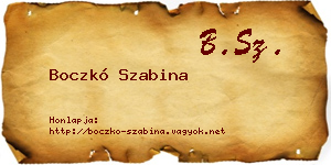 Boczkó Szabina névjegykártya