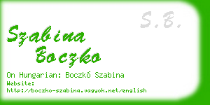 szabina boczko business card