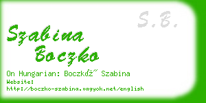 szabina boczko business card